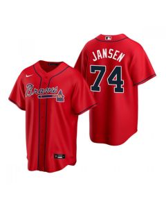 Men's Atlanta Braves #74 Kenley Jansen Red Cool Base Stitched Baseball Jersey