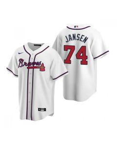 Men's Atlanta Braves #74 Kenley Jansen White Cool Base Stitched Baseball Jersey