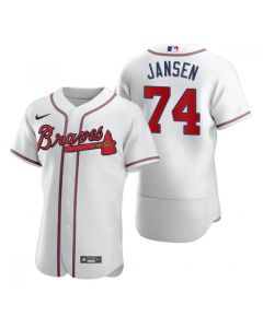 Men's Atlanta Braves #74 Kenley Jansen White Flex Base Stitched Baseball Jersey