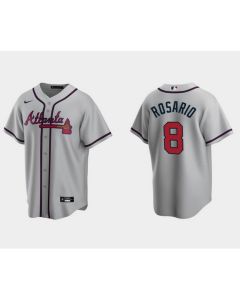 Men's Atlanta Braves #8 Eddie Rosario Gray Cool Base Stitched Jersey