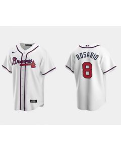 Men's Atlanta Braves #8 Eddie Rosario White Cool Base Stitched Jersey