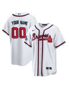 Men's Atlanta Braves ACTIVE Player Custom 2021 White World Series Champions Cool Base Stitched Jersey