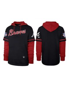 Men's Atlanta Braves Black/Red Pullover Hoodie