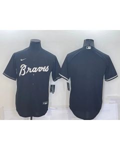 Men's Atlanta Braves Blank Black Cool Base Stitched Baseball Jersey
