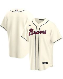 Men's Atlanta Braves Blank Cream Cool Base Stitched Jersey