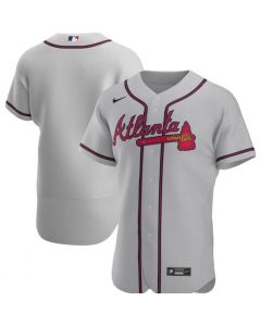 Men's Atlanta Braves Blank Grey Flex Base Stitched Jersey