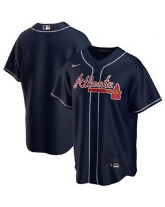 Men's Atlanta Braves Blank Navy Cool Base Stitched Jersey