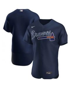 Men's Atlanta Braves Blank Navy Flex Base Stitched Jersey