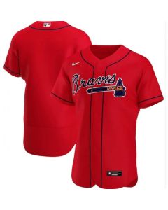 Men's Atlanta Braves Blank Red Flex Base Stitched Jersey