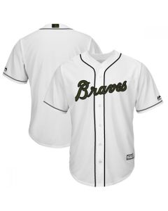 Men's Atlanta Braves Blank White 2018 Memorial Day Cool Base Stitched MLB Jersey