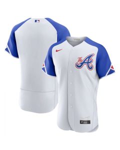 Men's Atlanta Braves Blank White 2023 City Connect Flex Base Stitched Jersey