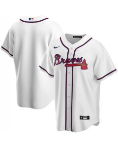 Men's Atlanta Braves Blank White Cool Base Stitched Jersey