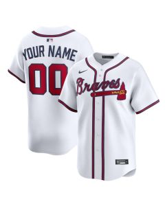 Men's Atlanta Braves Custom White 2024 Alternate Limited Stitched Baseball Jersey