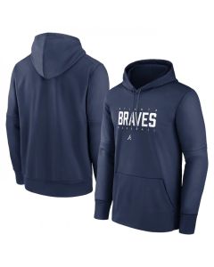 Men's Atlanta Braves Navy Pregame Performance Pullover Hoodie
