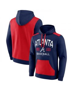 Men's Atlanta Braves Navy/Red Chip in Pullover Hoodie