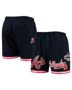Men's Atlanta Braves Navy Team Logo Mesh Shorts