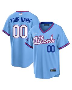 Men's Atlanta Braves Powder Blue 2026 City Connect Stitched Custom Jersey (Blue)