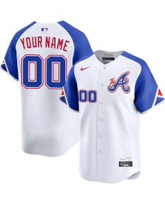 Men's Atlanta Braves White City Connect Limited Custom Jersey (White)