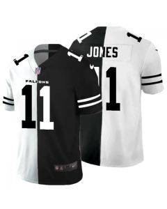 Men's Atlanta Falcons #11 Julio Jones Black & White Split Limited Stitched Jersey Limited Stitched Jersey