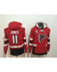 Men's Atlanta Falcons #11 Julio Jones Red All Stitched NFL Hoodie Sweatshirt