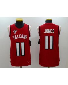 Men's Atlanta Falcons #11 Julio Jones Red Team Color Stitched NFL Limited Tank Top Jersey