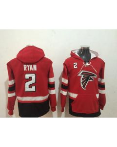 Men's Atlanta Falcons #2 Matt Ryan Red Black All Stitched NFL Hoodie Sweatshirt