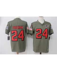 Men's Atlanta Falcons #24 Devonta Freeman Olive Salute To Service Limited Stitched NFL Jersey