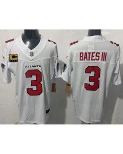 Men's Atlanta Falcons #3 Jessie Bates III White 2026 New 4-Star C Patch Vapor F.U.S.E. Untouchable Limited Jersey