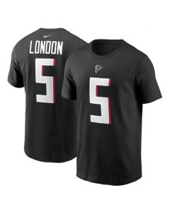 Men's Atlanta Falcons #5 Drake London 2022 Black NFL Draft First Round Pick Player Name & Number T-Shirt
