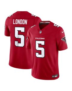 Men's Atlanta Falcons #5 Drake London Nike Red Vapor F.U.S.E. Sewn Down Limited Jersey (Red)