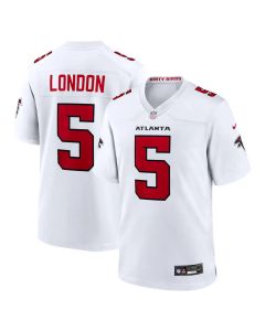 Men's Atlanta Falcons #5 Drake London Nike White Game Jersey (White)
