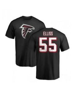 Men's Atlanta Falcons #55 Kaden Elliss Black T-Shirt