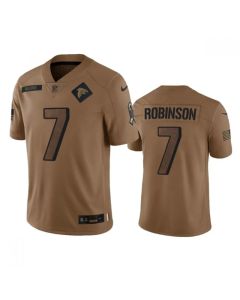 Men's Atlanta Falcons #7 Bijan Robinson 2023 Brown Salute To Service Limited Stitched Football Jersey