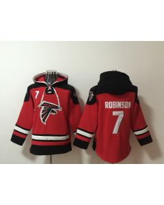 Men's Atlanta Falcons #7 Bijan Robinson Red Ageless Must-Have Lace-Up Pullover Hoodie