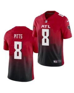 Men's Atlanta Falcons #8 Kyle Pitts 2021 NFL Draft Red And Black Vapor Untouchable Limited Stitched Jersey