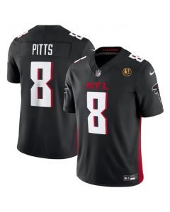 Men's Atlanta Falcons #8 Kyle Pitts Black 2023 F.U.S.E. With John Madden Patch Vapor Limited Stitched Football Jersey