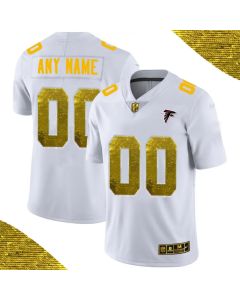 Men's Atlanta Falcons ACTIVE PLAYER White Custom Gold Fashion Edition Limited Stitched Jersey