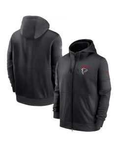 Men's Atlanta Falcons Black Sideline Impact Lockup Performance Full-Zip Hoodie