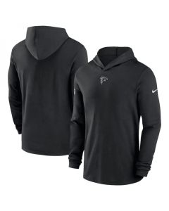 Men's Atlanta Falcons Black Sideline Performance Long Sleeve Hoodie T-Shirt