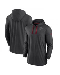 Men's Atlanta Falcons Black Sideline Pop Performance Pullover Long Sleeve Hoodie T-Shirt