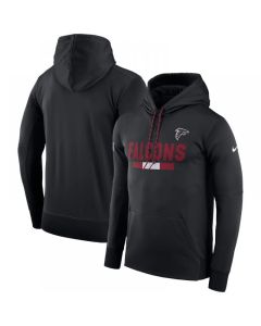 Men's Atlanta Falcons Black Sideline Team Name Performance Pullover Hoodie