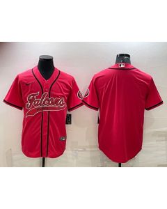 Men's Atlanta Falcons Blank Red With Patch Cool Base Stitched Baseball Jersey
