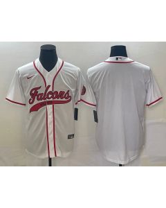 Men's Atlanta Falcons Blank White With Patch Cool Base Stitched Baseball Jersey