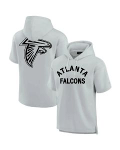 Men's Atlanta Falcons Gray Super Soft Fleece Short Sleeve Hoodie