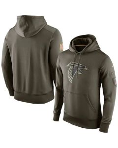 Men's Atlanta Falcons Olive Salute To Service KO Performance Hoodie