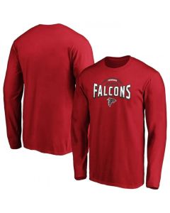 Men's Atlanta Falcons Red Clamp Down Long Sleeve T-Shirt