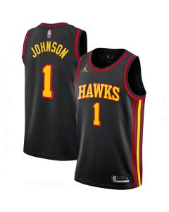 Men's Atlanta Hawks #1 Jalen Johnson Black Swingman Statement Edition Jersey