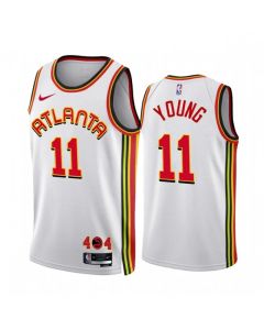 Men's Atlanta Hawks #11 Trae Young 2022/23 White Association Edition Stitched Jersey