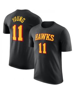 Men's Atlanta Hawks #11 Trae Young Black 2022/23 Statement Edition Name & Number T-Shirt