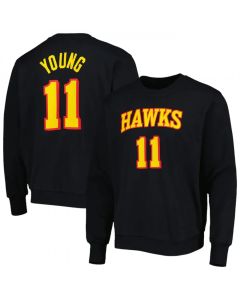 Men's Atlanta Hawks #11 Trae Young Black Long Sleeve T-Shirt
